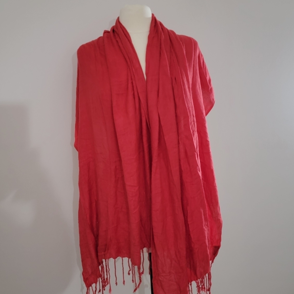 Pashmina Elegant Red Scarf Size 66in×26in